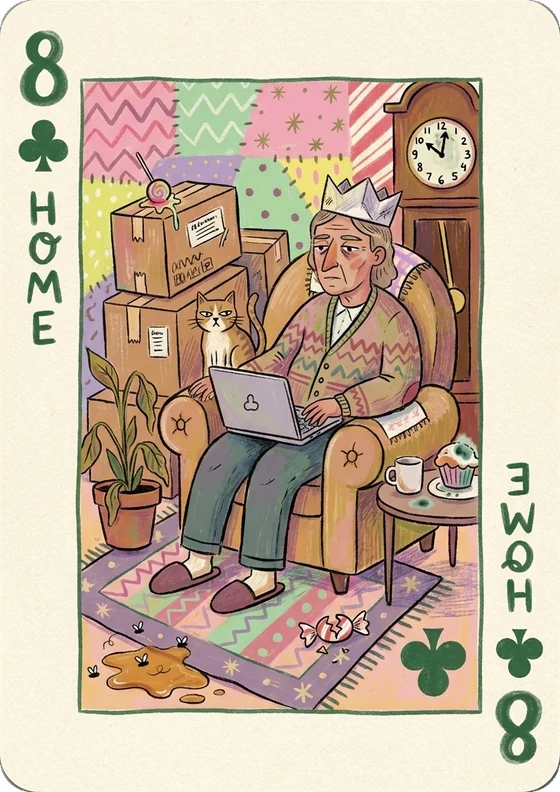 8 of clubs, Home
